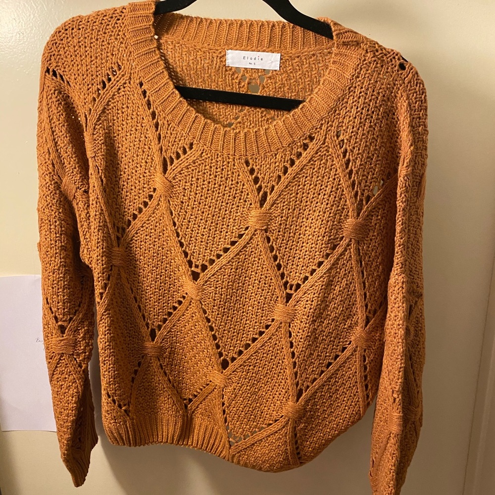 ELODIE cropped knit sweater SM BRAND NEW $35
